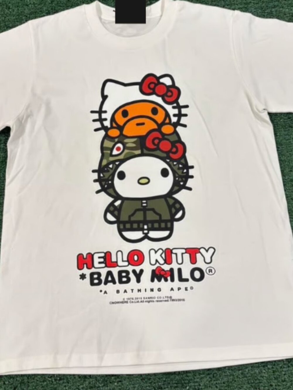 Hello Kitty X BAPE White Baby Milo Graphic Reprint Tee